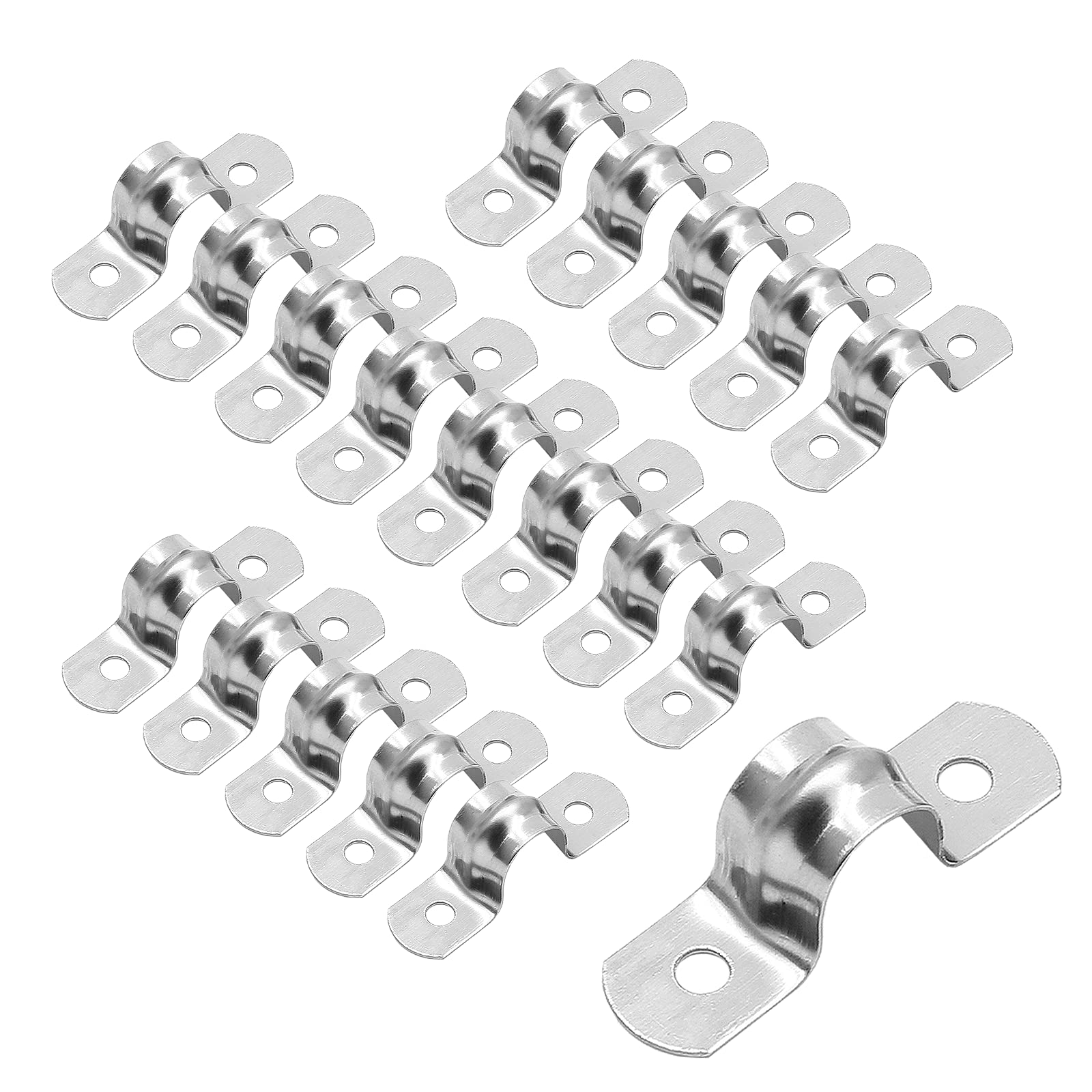 Bonsicoky M20 Rigid Pipe Strap, 0.79", Stainless Steel, 30Pcs