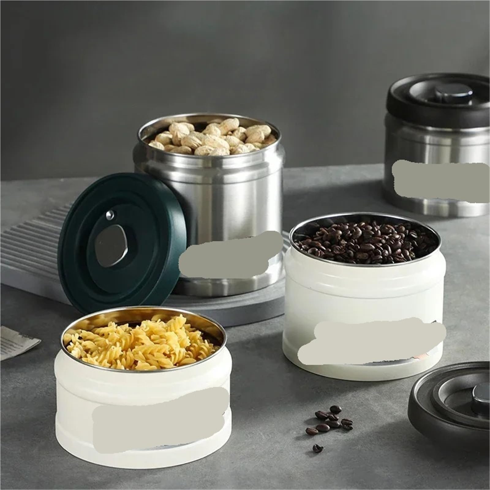 Contenitore sottovuoto for chicchi di caffè, contenitore in acciaio inossidabile for cereali, tè e noci Per Lo Stoccaggio Domestico