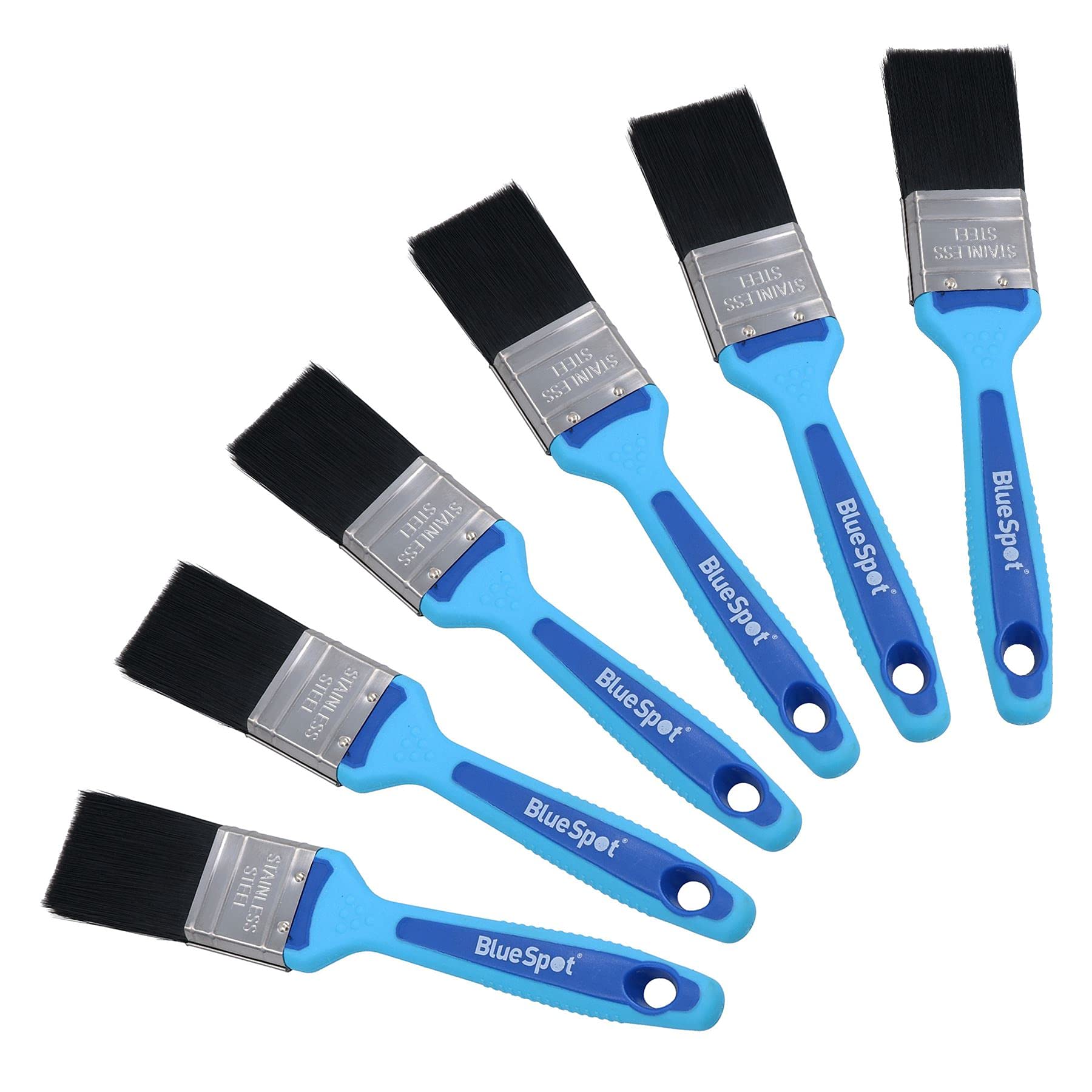 Lot de 6 pinceaux synthétiques 3,8 cm à poignée souple pour peinture