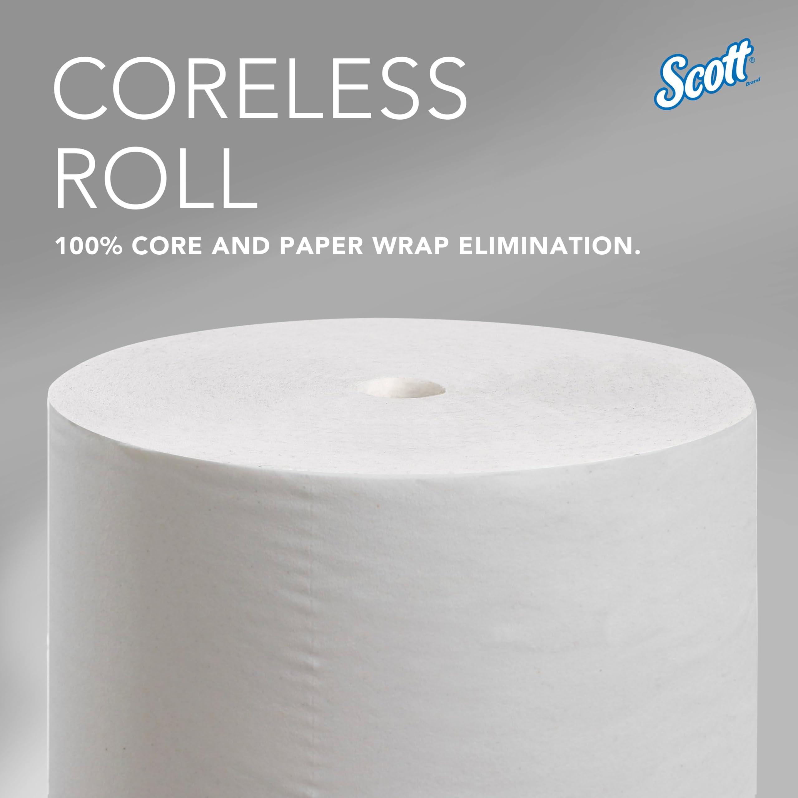 Scott Essential, 4007, Coreless Standard Roll carta igienica, 2 strati, bianco, 36 rotoli x 1.000 fogli