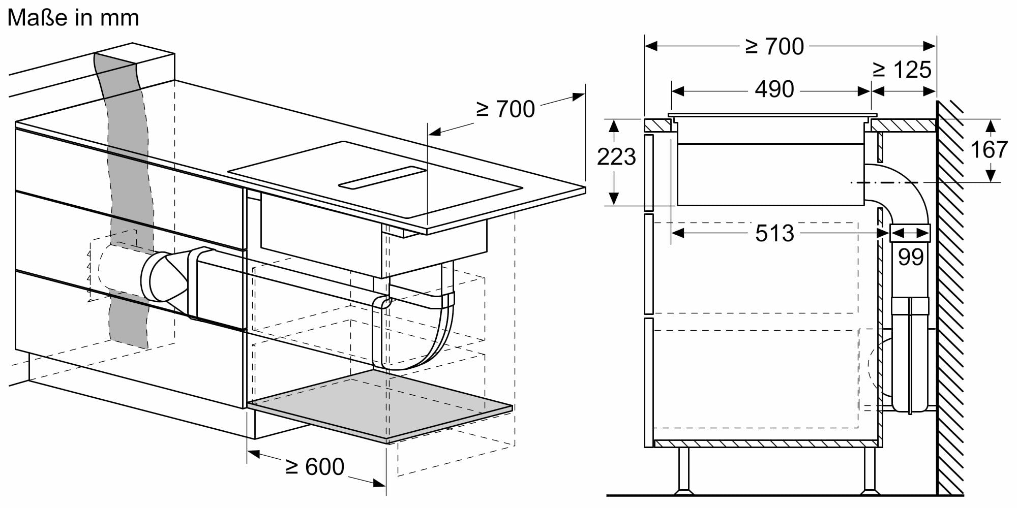 NEFF V58NHQ4L0 N 70 Induktionskochfeld mit integriertem Dunstabzug 80 cm Rahmenlos aufliegend