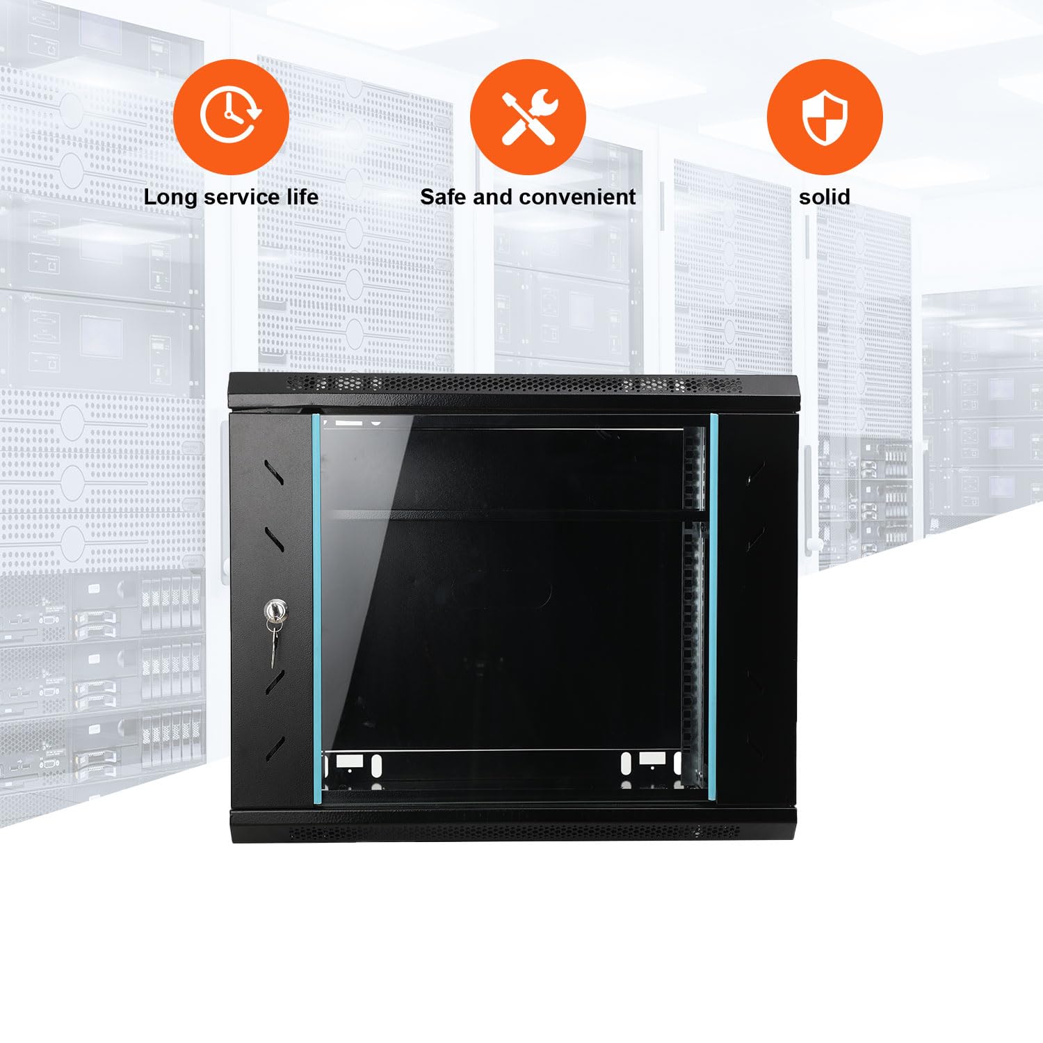 9HE Netzwerkschrank Serverschrank, zur Wand- oder Standmontage | Netzwerk-Wandschrank Server Rack Tragfähigkeit 60kg, 600×450×500mm