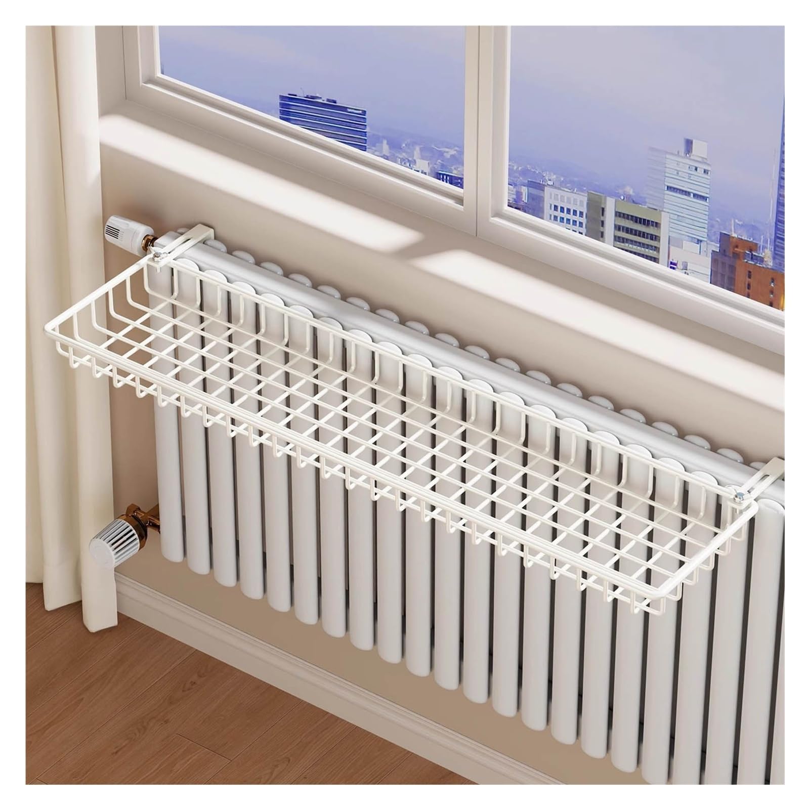 Estantería para Radiador Soporte para La Parte Superior del Calefactor Estante para Secar Calcetines Y Toallas Fácil Instalación para Apartamentos (15.7in/40cm)