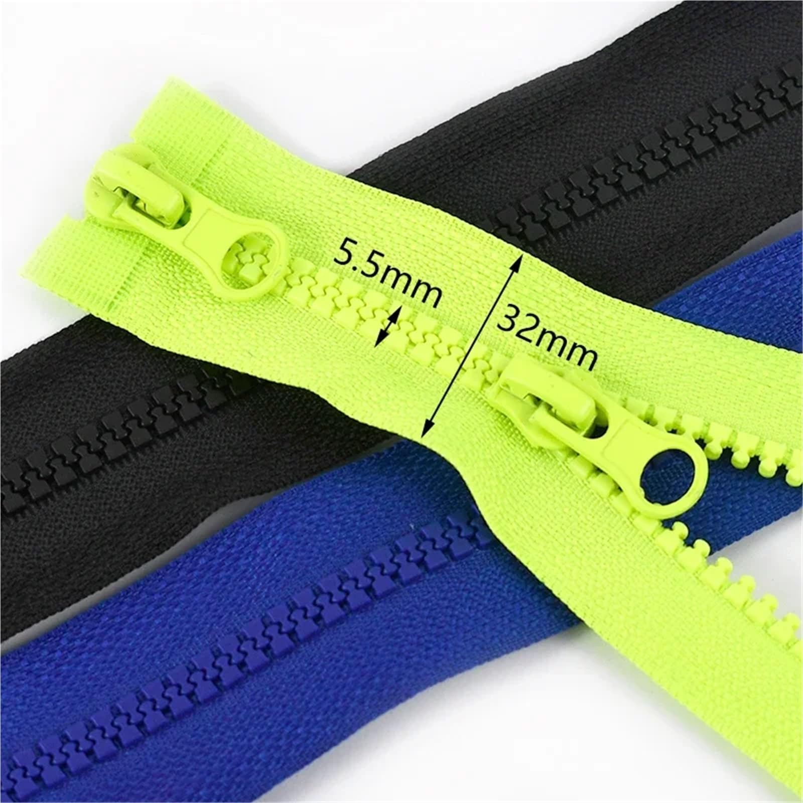 Cerniere in Resina per impieghi gravosi, Cerniera di separazione bidirezionale Misura 5 cursori Doppi 80-150 cm Confezione 2/5(Deep Green,NO5-5PCS-80CM)