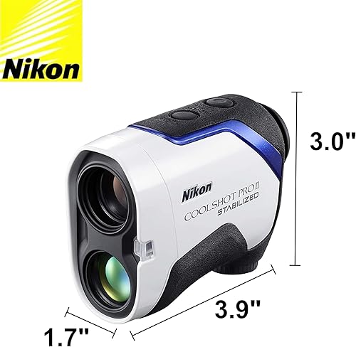 Miniatura 2 de Nikon COOLSHOT - Telémetro láser de golf ProII (16758) paquete de vista estabilizada con 3 baterías CR2 adicionales y un paño de limpieza,