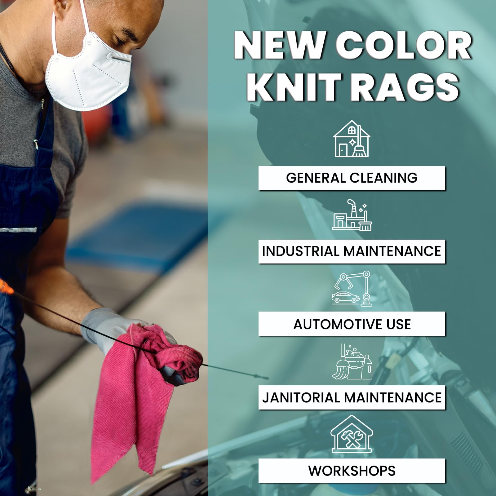 Colored Knit Bulk Cleaning Rags | U.S. Wiping