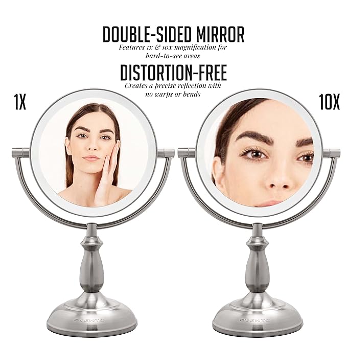 Espejo de Maquillaje OVENTE 8" con Luz LED y Aumento 1X/10X miniatura 2