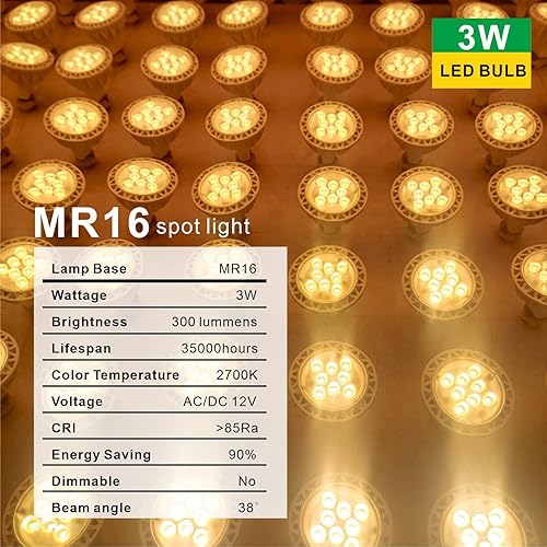 Miniatura 3 de Bombillas LED GU10 regulables, paquete de 6 bombillas equivalentes a 50 W, ángulo de haz de 38, base GU10, repuesto para iluminación empotrada de