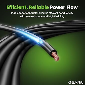 GEARit 10 Gauge THHN Copper Building Wire 50 Feet Solid THHN Black