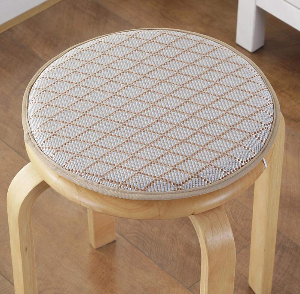 Round Spong Seat Cushion,comfort Breathable Dining Chair Cushions - Perfect For Kitchen Patio Furniture Garden Home M-flax 45cmx45cm(17x17inch)