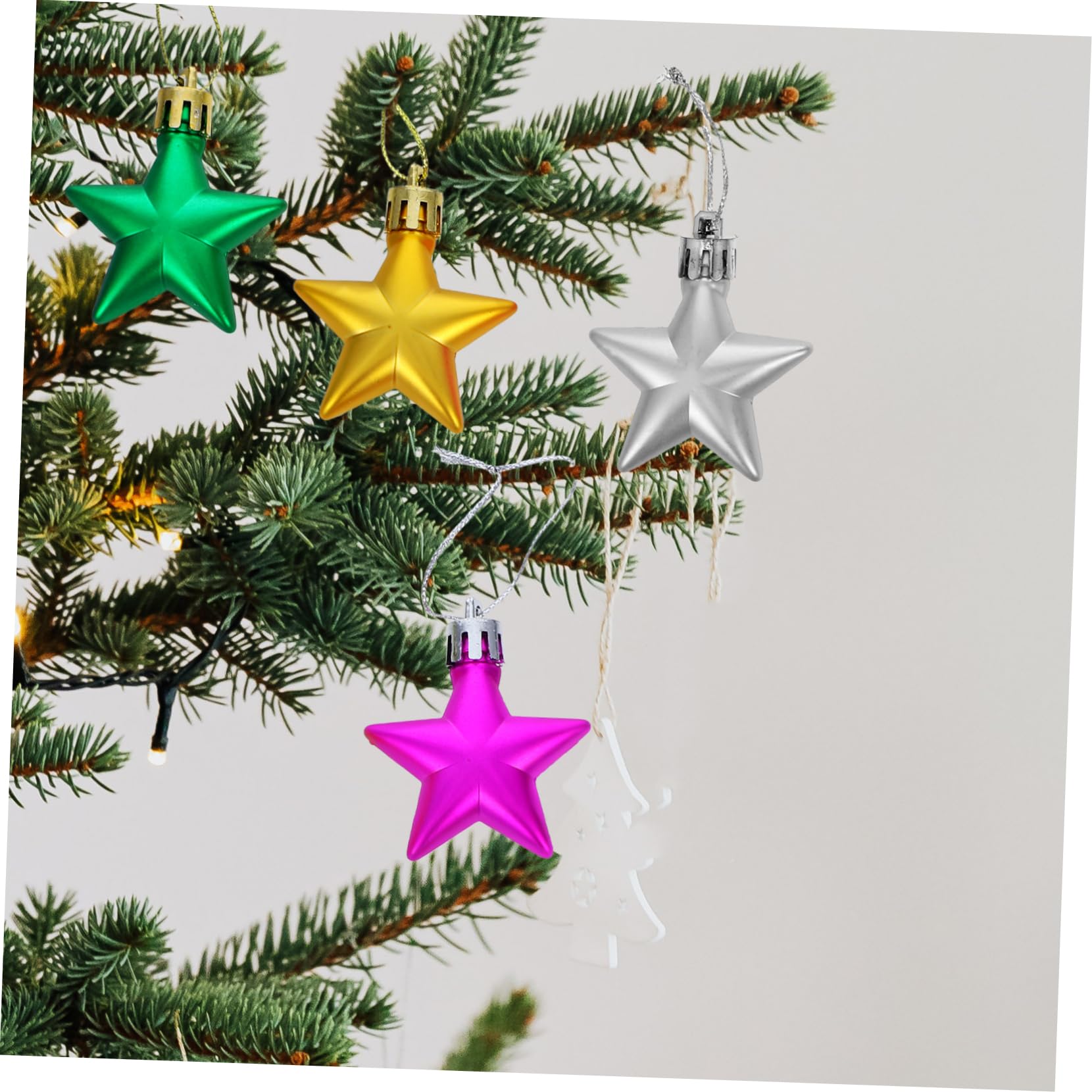 Amosfun 4 Set Di Ornamenti Appesi Per Albero Di Natale Ornamenti A Forma Di Stella Decorazioni Per Albero Di Natale Pendenti Natalizi 12 Pezzi * 4