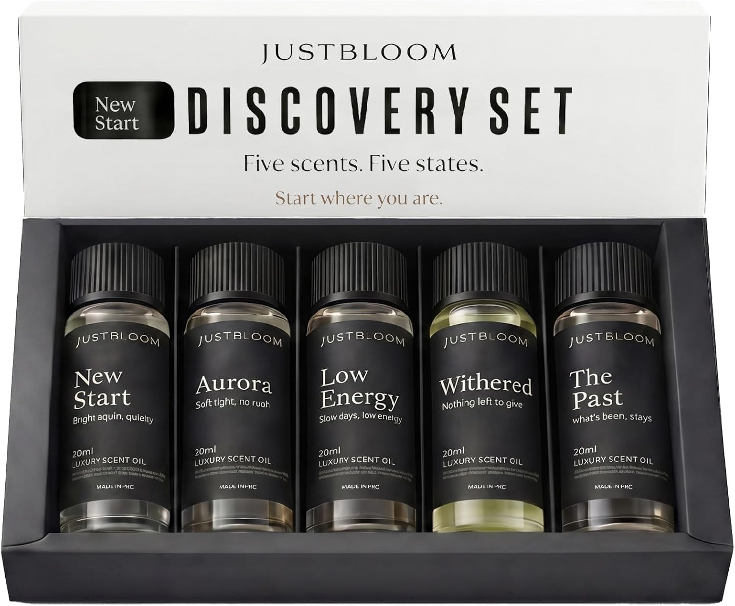 Hotel Essential Scent Diffuser Oils, 5-Pack Aromatherapy Oil Set for Home Diffusers, Relaxing Fragrance Collection for Sleep, Home, Office & All Seasons, 5 x 20ml