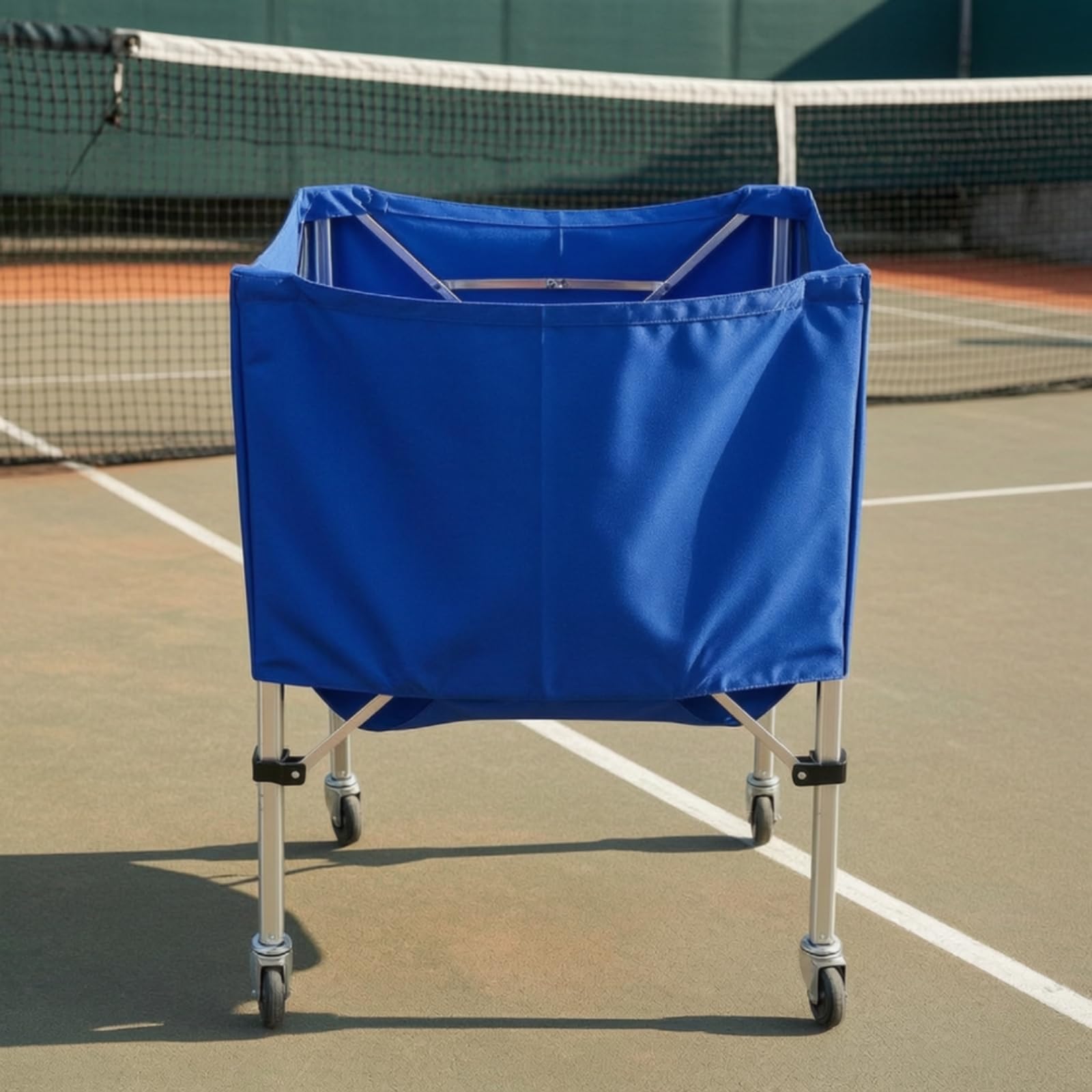 Carrello Porta Palline da Tennis Portatile Carrello Porta Palline da Tennis con Borsa Trasporto Resistente Raccoglipalle per Palestre, Giallo