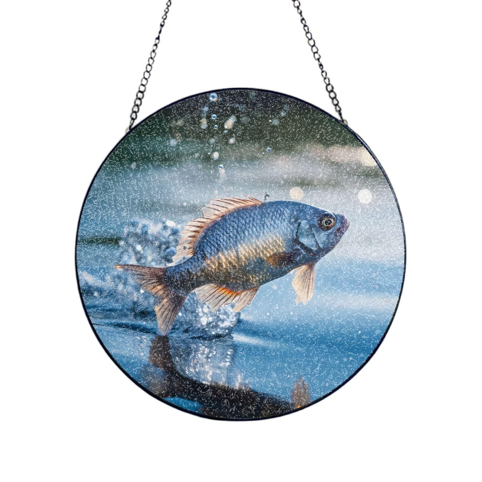Phayah Caviar Print Stained Glass Window Hanging Sun Catchers Decoration Mother'S Day Birthday Gifts For Home Garden Porch 10in（25cm）