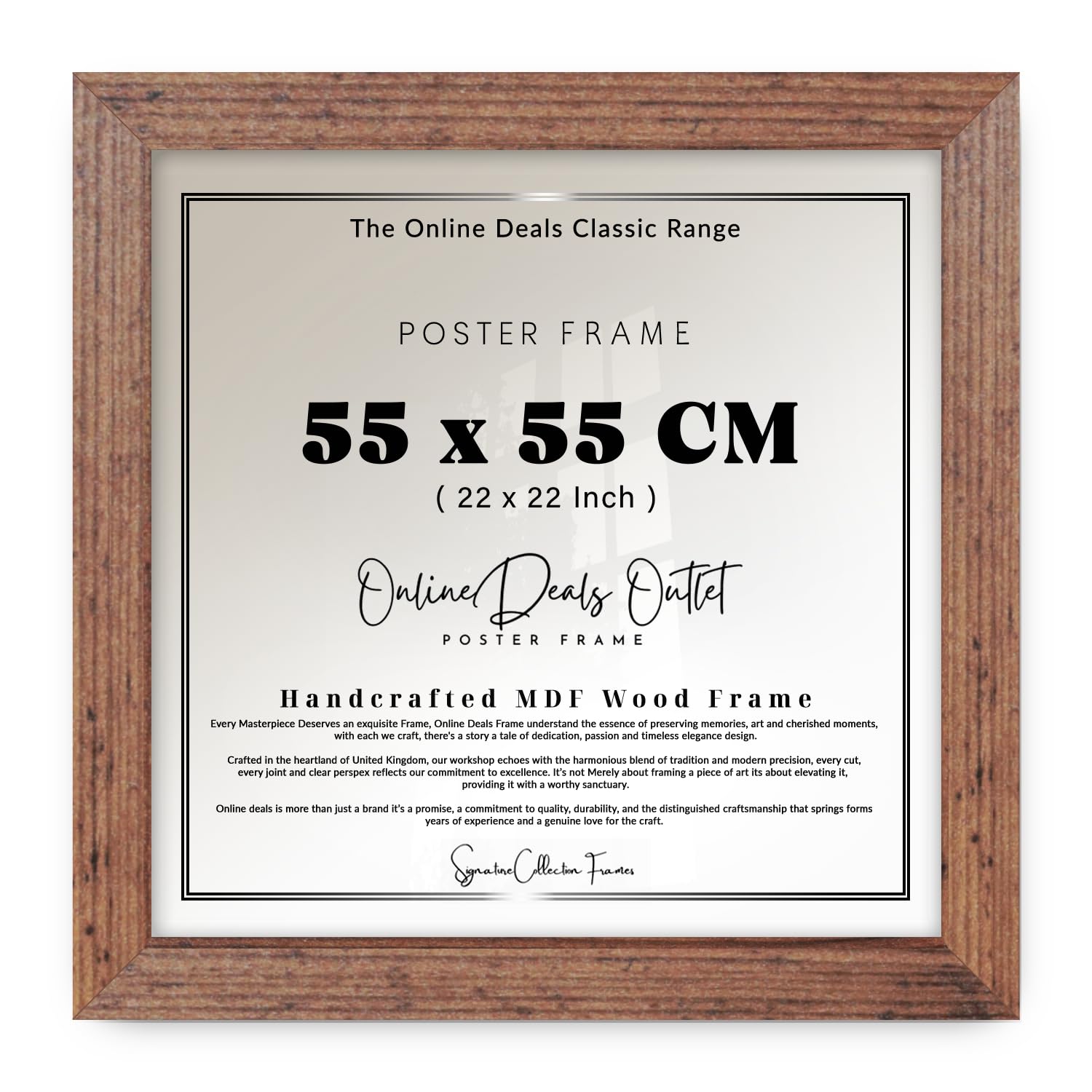 Online Deals | MDF Picture Frame (55 x 55 CM) 55 for Puzzles, DIY Craft Frames & Handmade Masterpieces, Sturdy MDF Finish, Portrait & Landscape Hanging [ Rustic ]