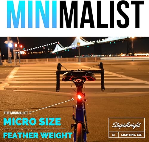 Miniatura 5 de Stupidbright Juego de luces micro LED con correa delantera y trasera para bicicleta, luces para patineta y longboard (paquete de 2)
