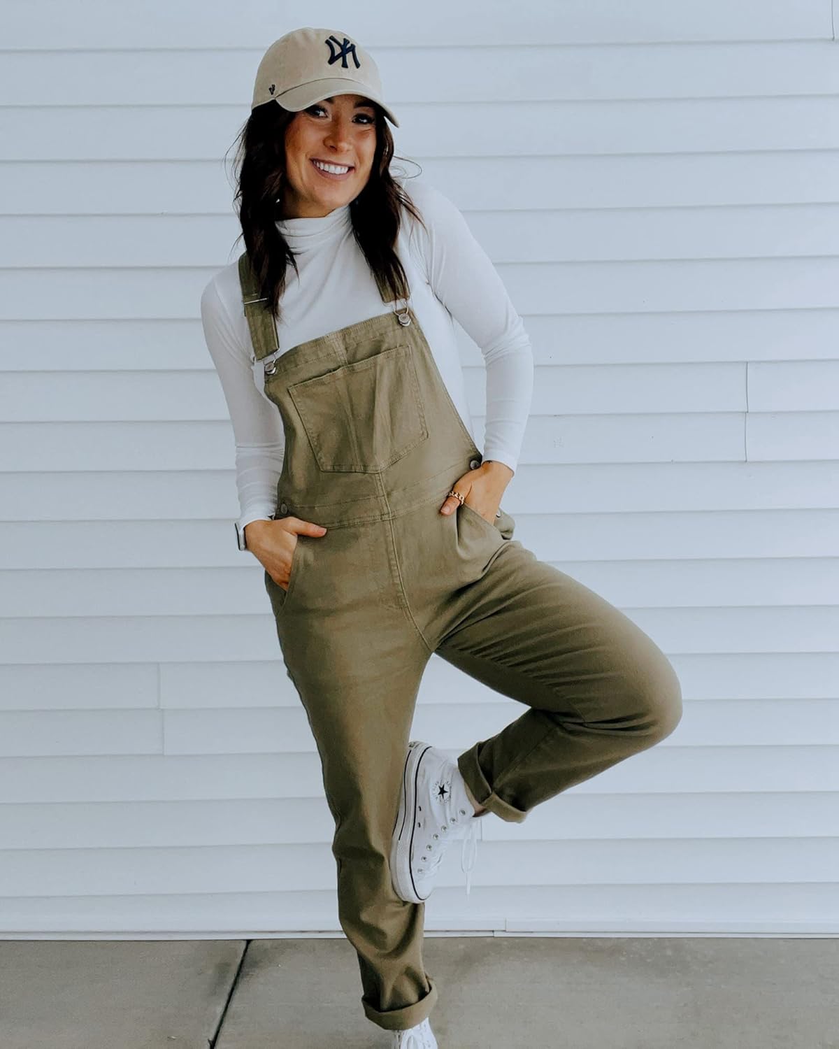 GRAPENT Overalls for Women Loose Fit Jean Denim Bib Jumpsuit Stretch Overall Pants - Image 3