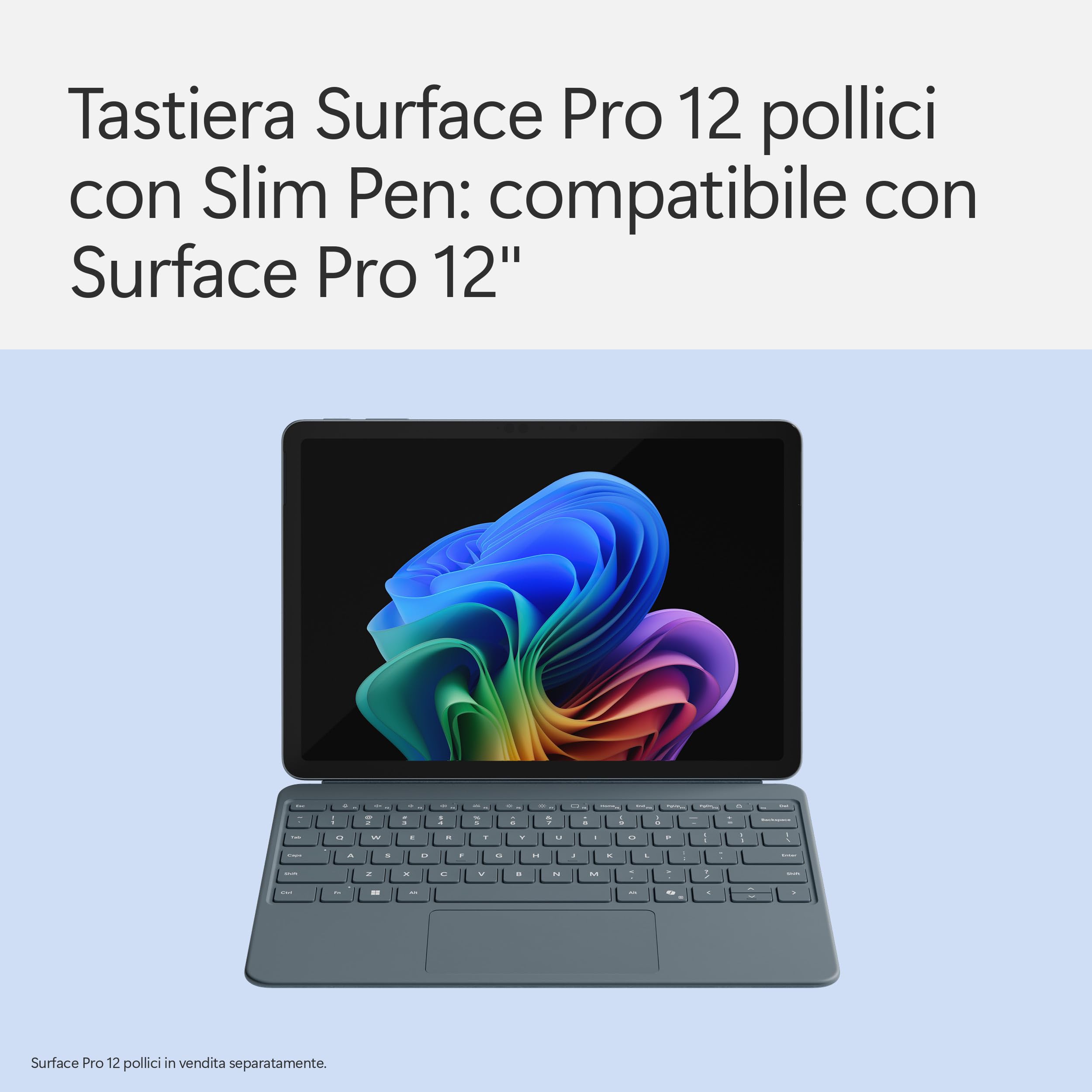 Microsoft Tastiera Surface Pro 12'' con Slim Pen | Compatibile con Surface Pro 12'' | Oceano
