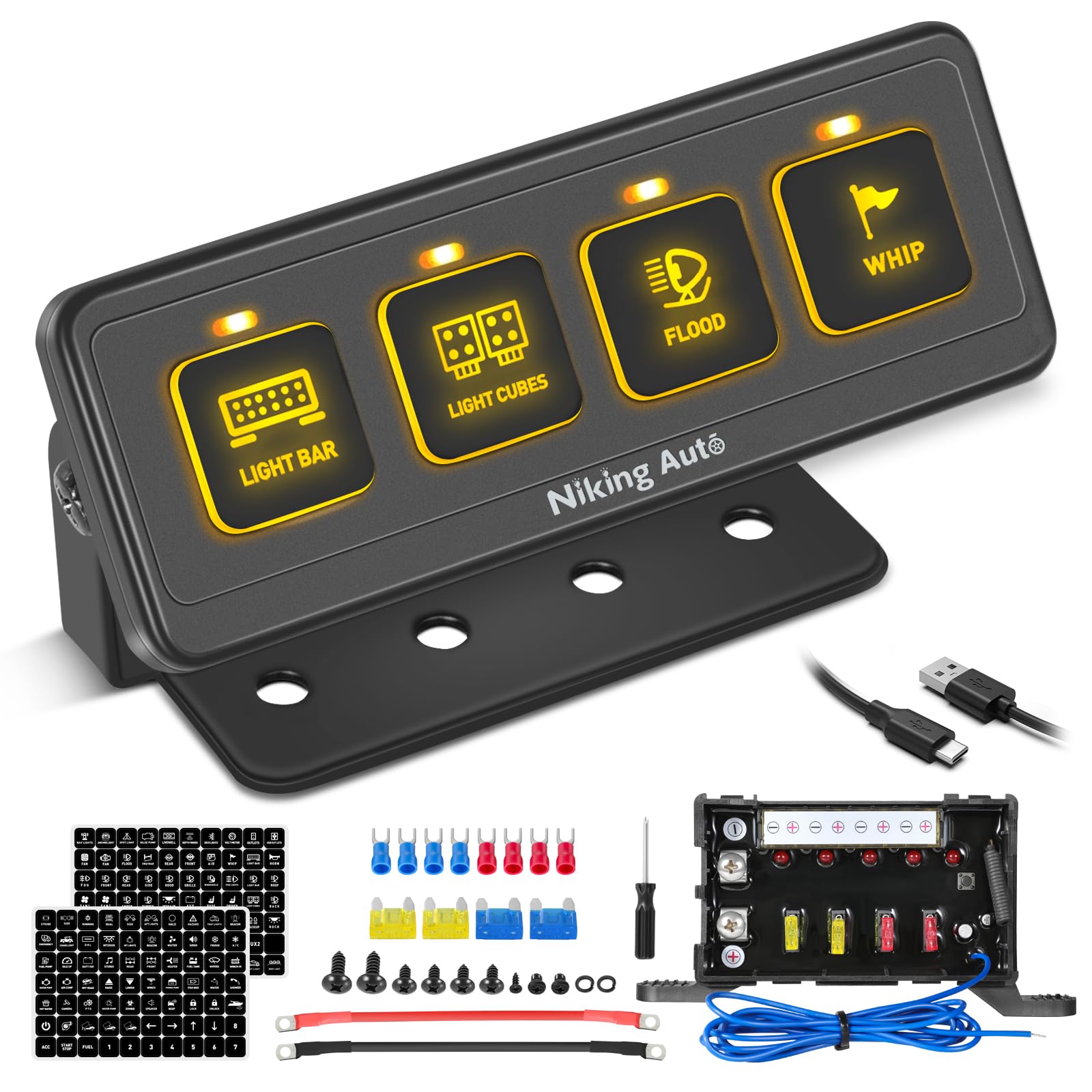 Amazon.com: Wireless 4 Gang Switch Panel, Niking Auto