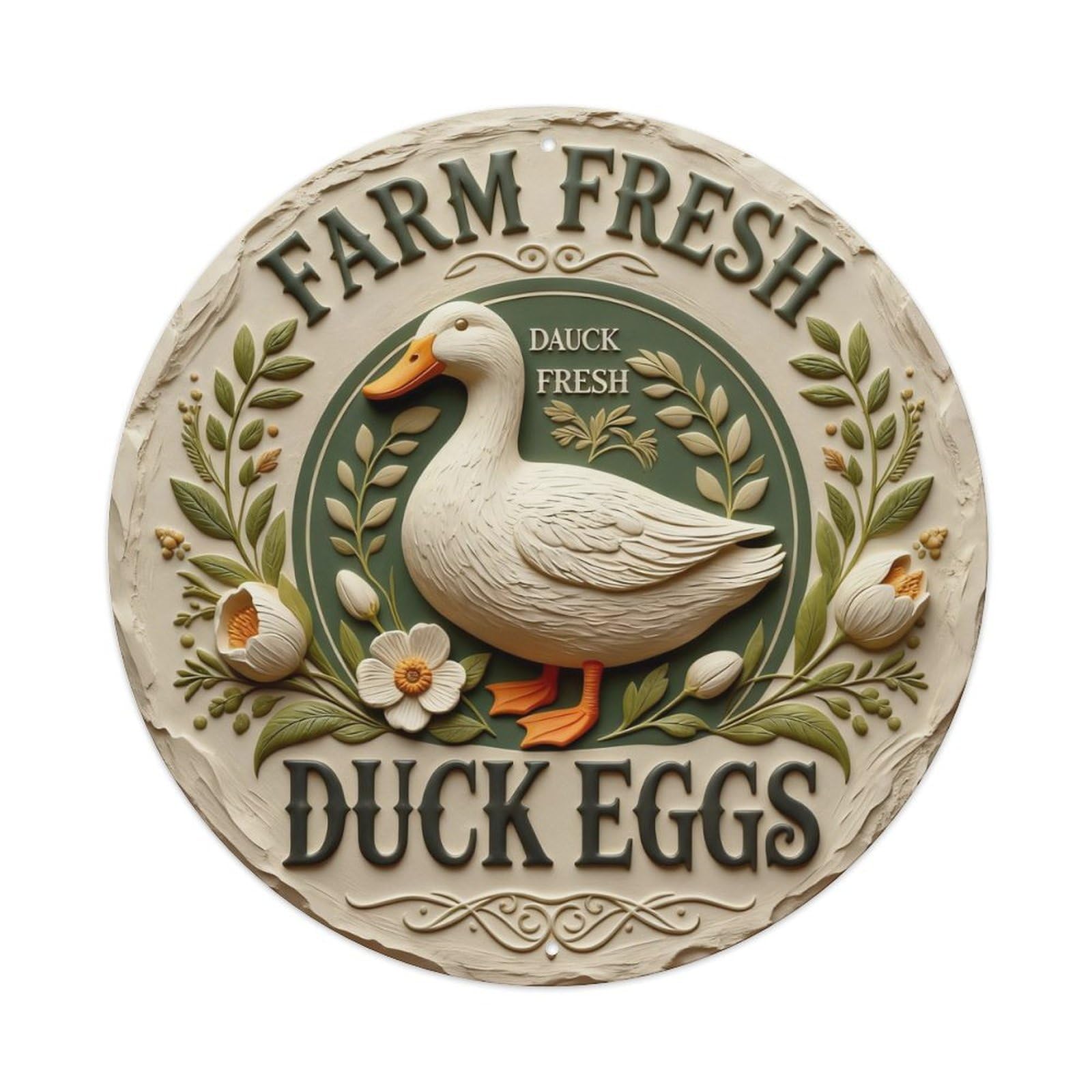 Zlatcbu Vintage Farm Fresh Duck Eggs Country Sign Metal Tin Sign Retro Wall Art Poster, Decor For Home Living Room Bar Cafe Garage, 8X8 Inch