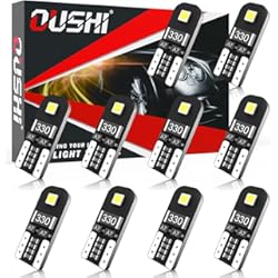 Led Para Techo De Auto OUSHI T10 Canbus LED Bombilla, W5W 194 168 2825 501 3030 Chipsets Bombilla De Repuesto De 12V El Interior Del Coche Domo Mapa Puerta Luz De Matrícula De Cortesía, 6500K Xenón Blanco (Paquete De 10)