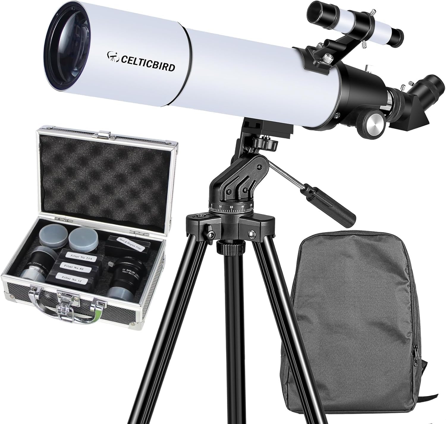 80x600mm AZ Telescope, Travel Telescopes for Adults Astronomy Beginners with 8Piece Telescope Accessory Kit