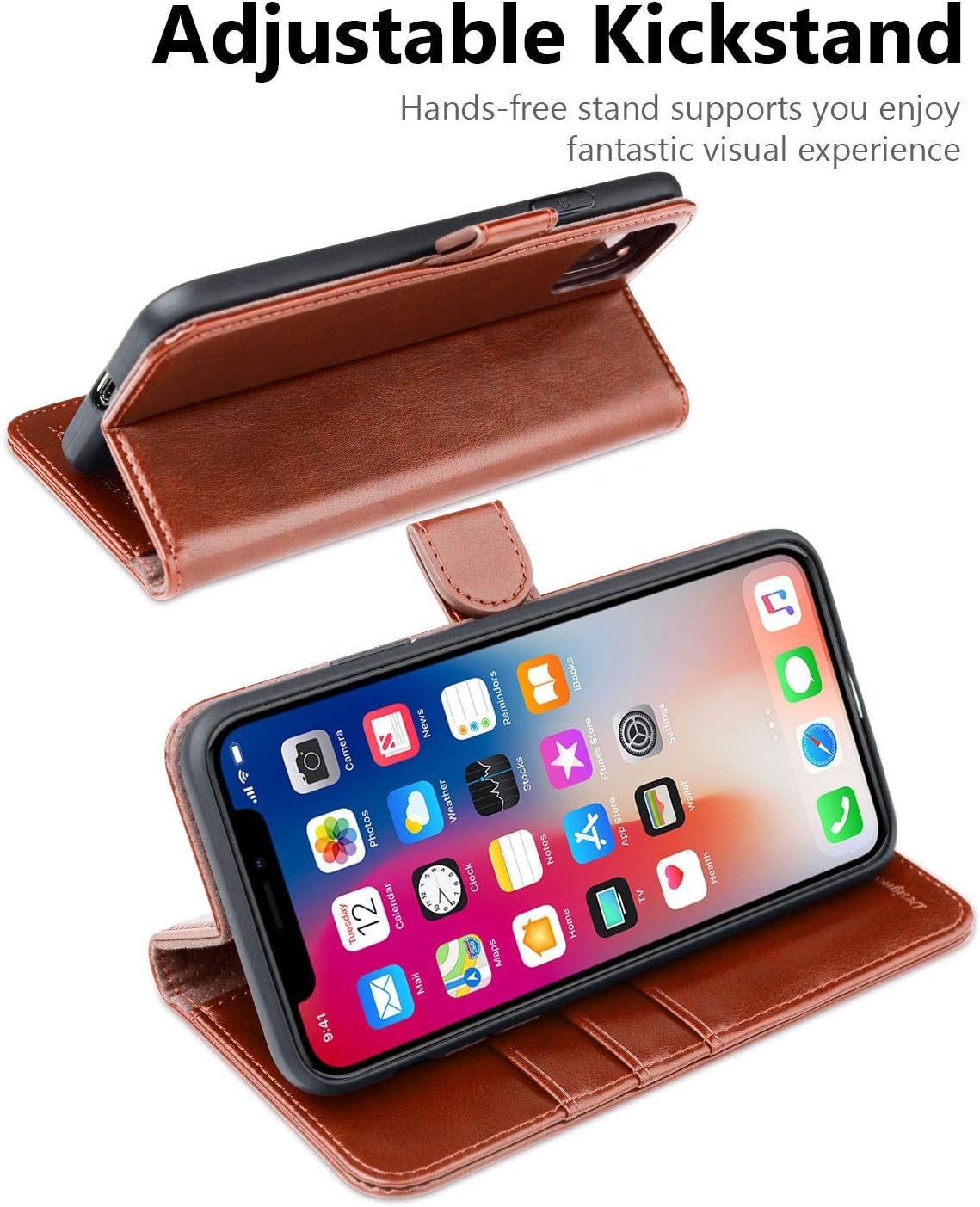 OCASE iPhone 11 Pro Case, iPhone 11 Pro Wallet case [TPU Inner Shell][Kickstand][Card Holders] Flip Leather Wallet Phone Case for The 5.8 inch iPhone 11 Pro-Brown