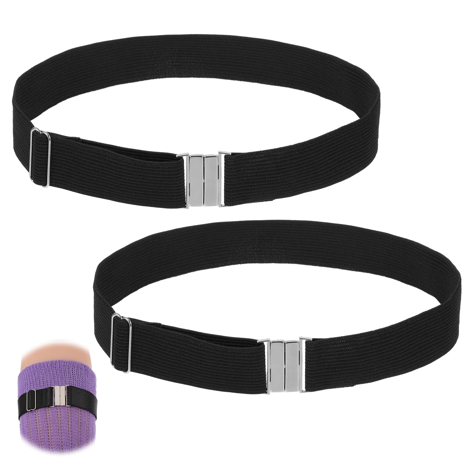LIQWEI2Pcs Garter Belt, Women's Thigh Garter Belt, Plus Size Garters Belts Adjustable Black Garterd, Thighs Strap Garters Belts, Thigh Bands for Leg Jewelry Elastic Belting and Stockings Set