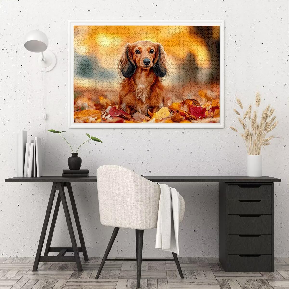 Puzzle 5000 sztuk dla dorosłych, puzzle 5000 sztuk drewna, puzzle dla dorosłych wzór psa, wyzwanie puzzle dla całej rodziny, oryginalne prezenty dla kobiet mężczyzn, temat: jesień, Q-6