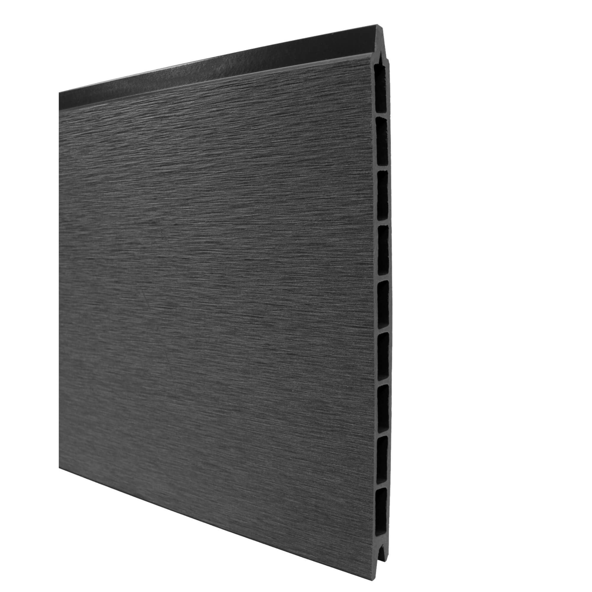 WPC Zaun Komplettset Sichtschutzzaun Gartenzaun Alupfosten Anthrazit 180x120 cm