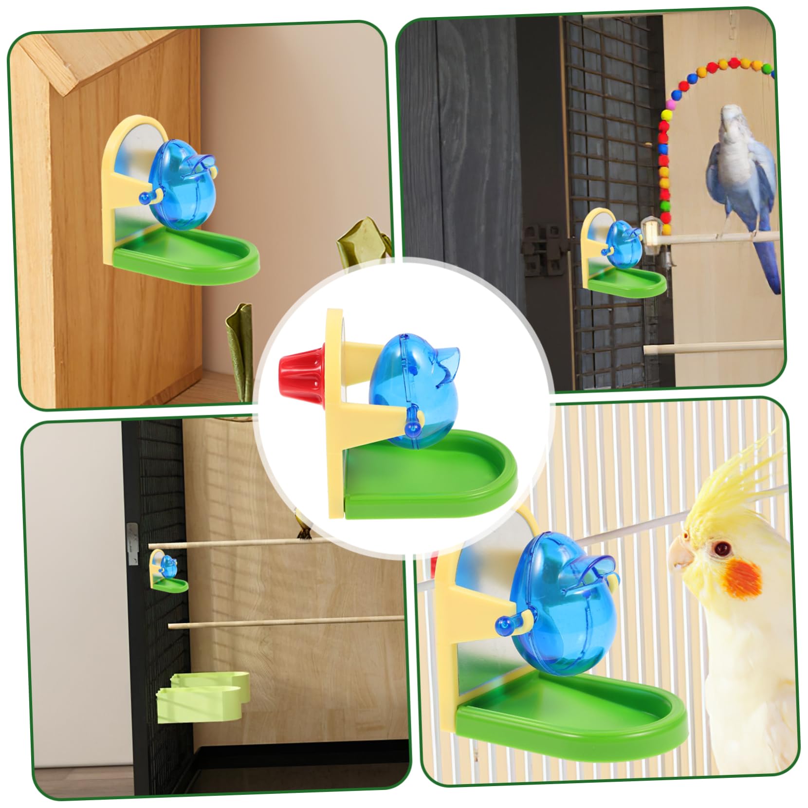 Juguete de Entrenamiento para Loros Función de Alimentación, 1 Pieza | Metal y Plástico, Estructura Simple y Ligera, para Aves y Loros, Uso Diario en Jaula Color Aleatorio