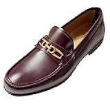 New Gold Gancini Bit Brown Leather Mathias 8.5 D Men's Dress Loafers (Salvatore