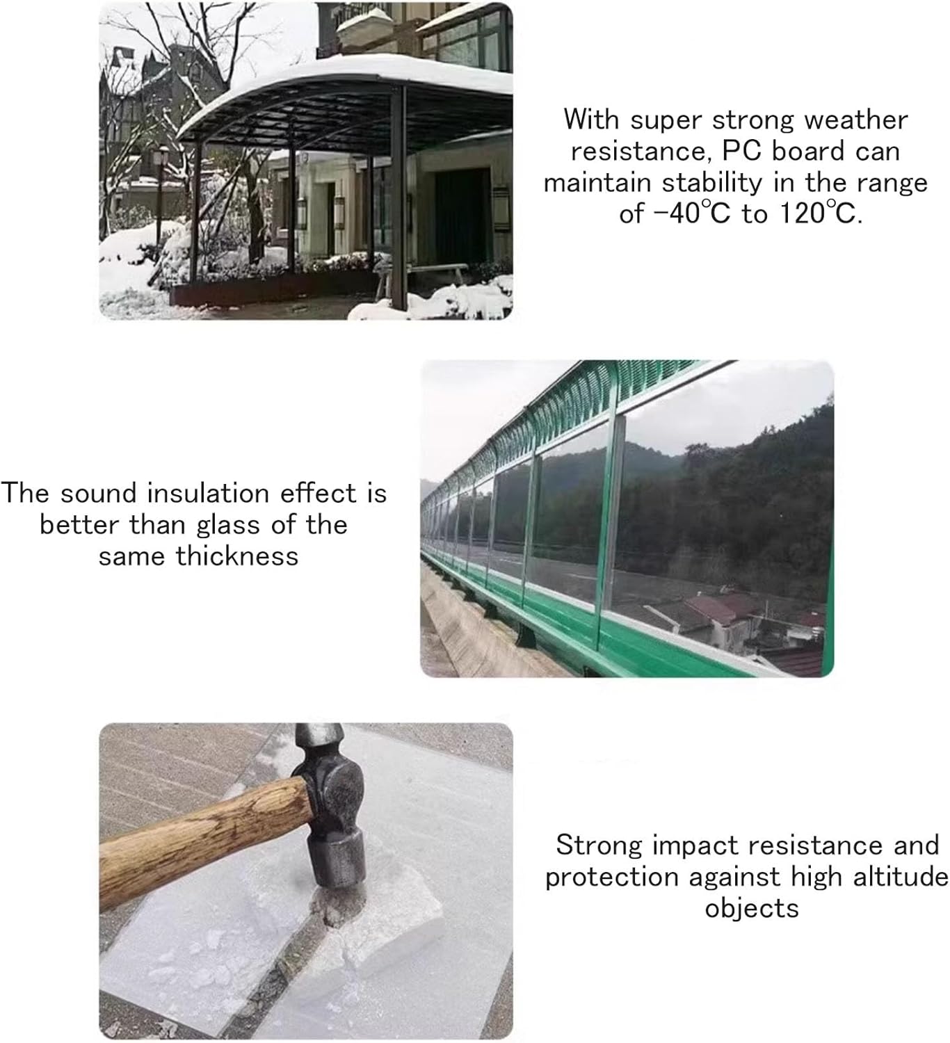 Polycarbonate Roofing Sheet Thickness 1.5mm Clear Acrylic Plastic Sheet Weather-Resistant Canopy Carport Shelters Replacement Panels for Outdoor Garden Greenhouse(Transparent,1.22x13m)
