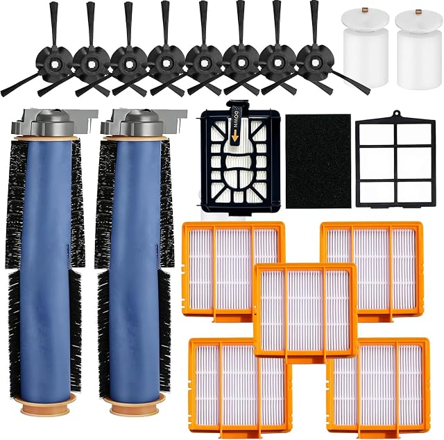 Pièces de Rechange pour Aspirateur Robot Shark AI AV2511AE AV2501S AV2610WA AV2501AE RV2502AE RV2610WA UR2500SR RV2520 AV2510 AI Ultra Kit d'Accessoires avec Brosse Principale, Filtres, Mousse/Filtre