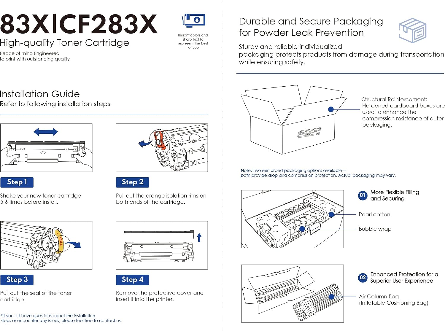 83X CF283X 83A Toner Cartridge Black High Yield Replacement for HP 83X 83A Black LaserJet Toner Cartridge CF283X CF283A Pro MFP M125nw M201dw M225dw M255dn M201n M127fw M127fn M125a (2-Pack)