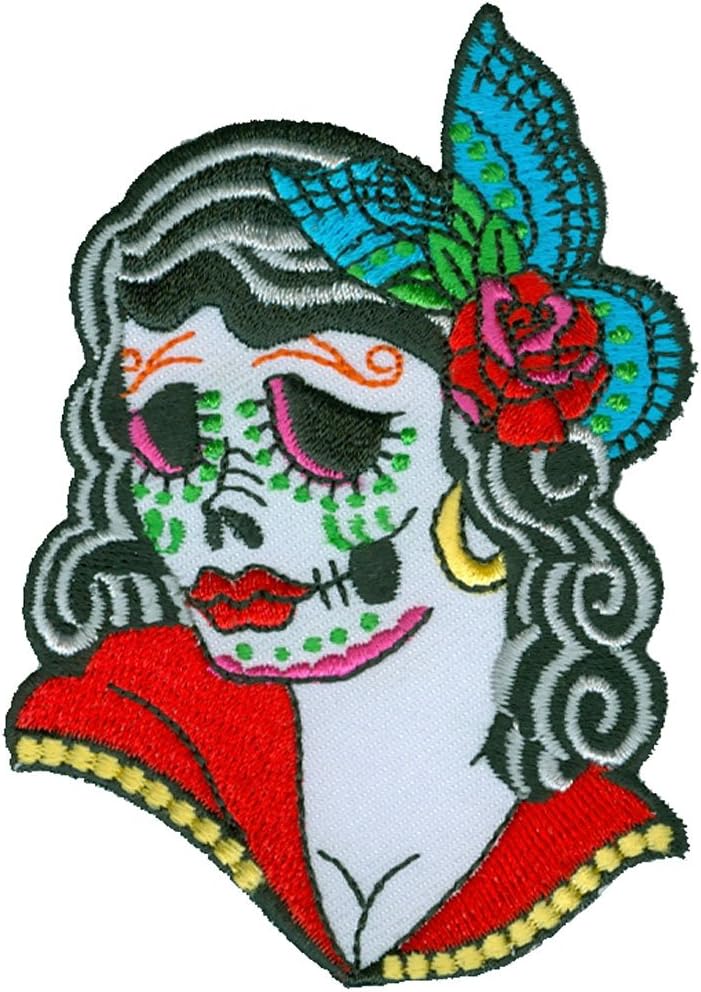 Lady Sugar Skull - Embroidered Patch