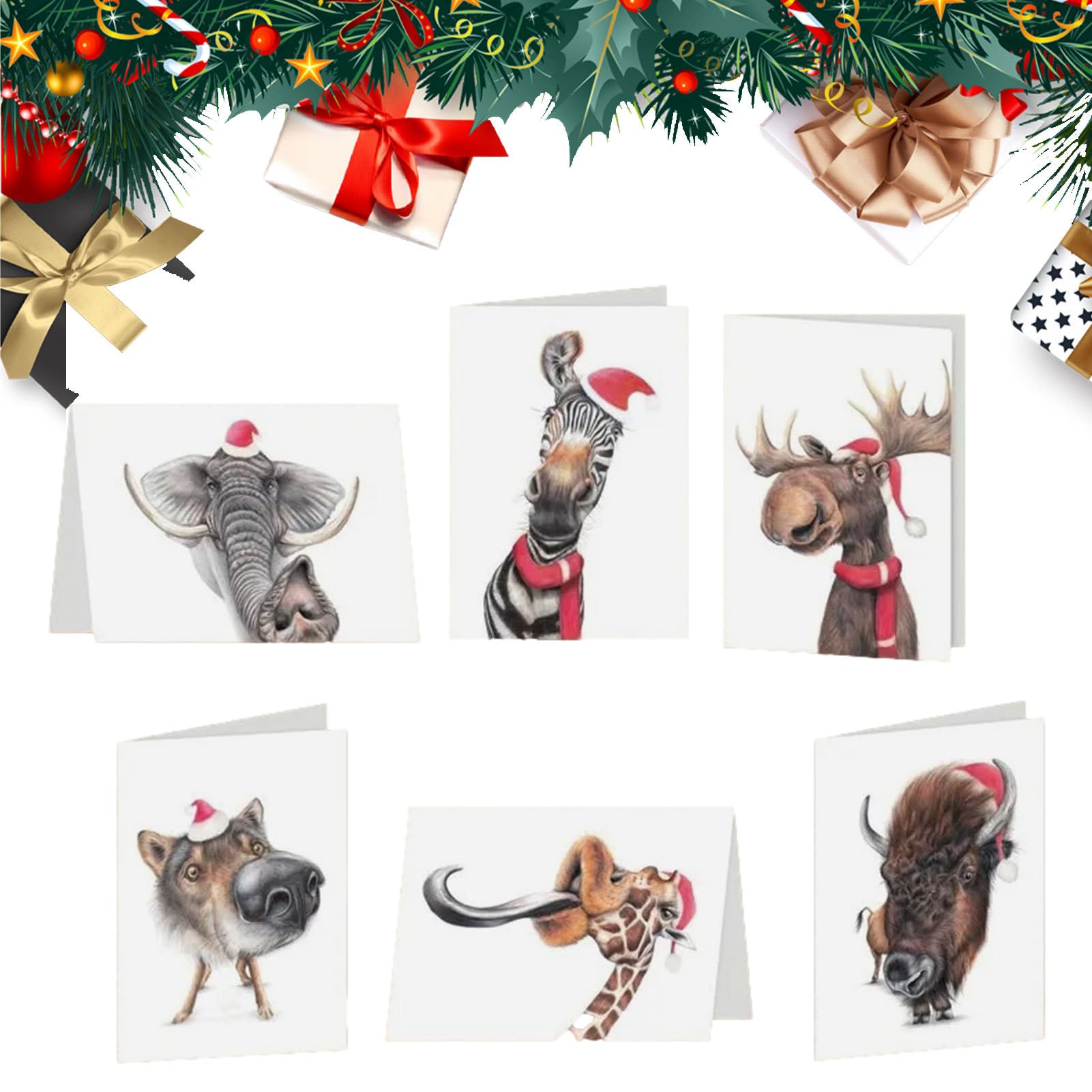 Weihnachtskarten-Bastelarbeiten | 6 glänzende Mehrzweck-Grußkarten