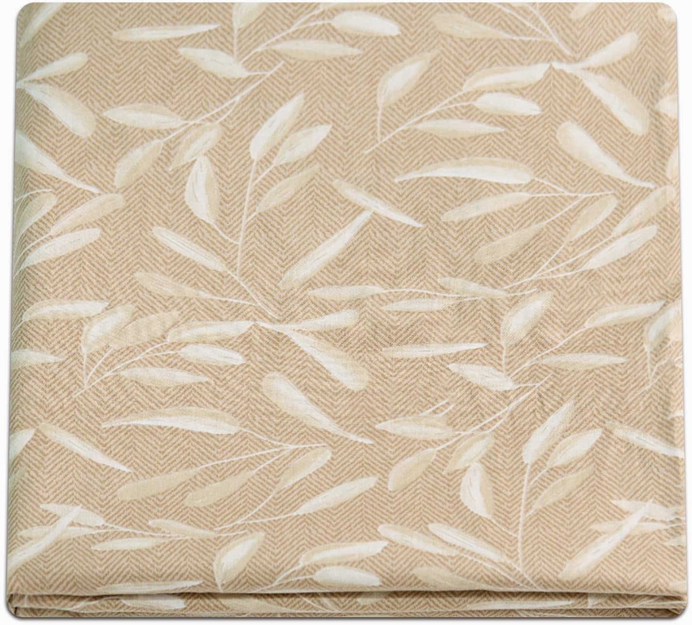 ZonLi Futon Mattress Cover Full Size for Traditional Japanese Floor Futon Mattress with Zipper,Tatami Floor Sleeping Mat Cover,Super Soft and Machine Washable (54โโx84โโ, Beige Leaves)