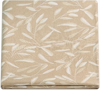 ZonLi Futon Mattress Cover 100% Cotton Full Size for Japanese Floor Futon Mattress with Zipper,Tatami Floor Sleeping Mat Cover,Super Soft and Machine Washable 54x84, Beige Leaves