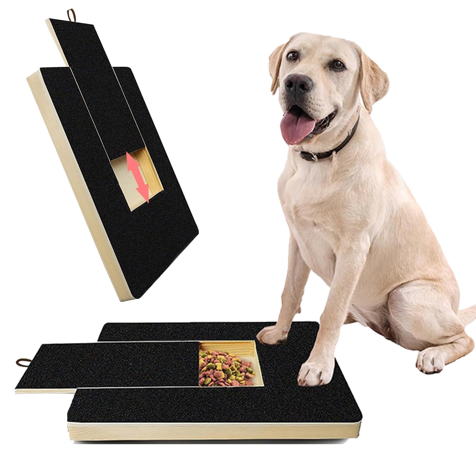Dog Nail Scratch Board, Nail Scratcher Board for Dogs, Dog Nail File Board Scratch Pad Treat Box - Pull-Out Dog Scratching Board for Nails - Durable Nail Grooming Board for Dogs