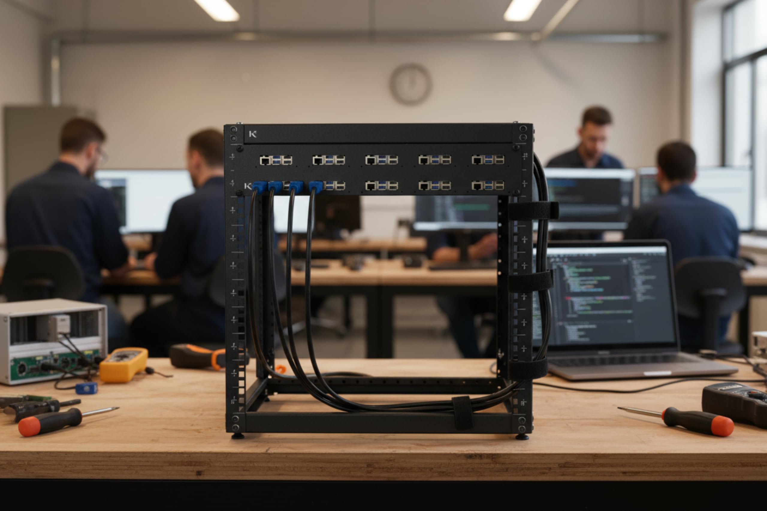 KKSB Pannello rack 2U per Raspberry Pi da 19-inch (19"), contiene 10 schede, supporta cappelli e dispositivo di raffreddamento ufficiale Raspberry Pi
