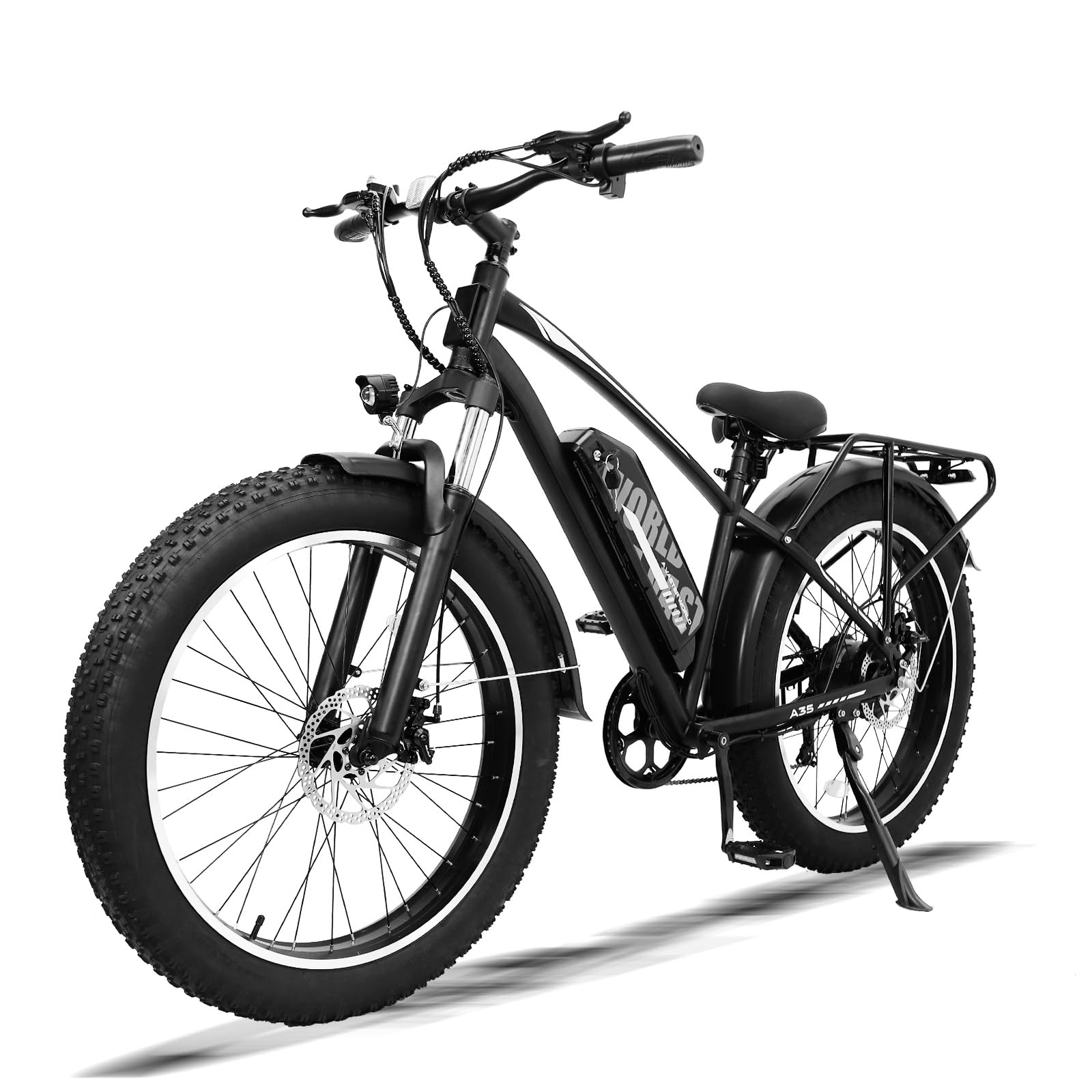 Vélo électrique pour adulte, 26 x 4 pouces, Fat Tire Offroad avec batterie 48 V 13 Ah, 7 vitesses, jusqu'à 25 km/h, portée de 45 à 65 km