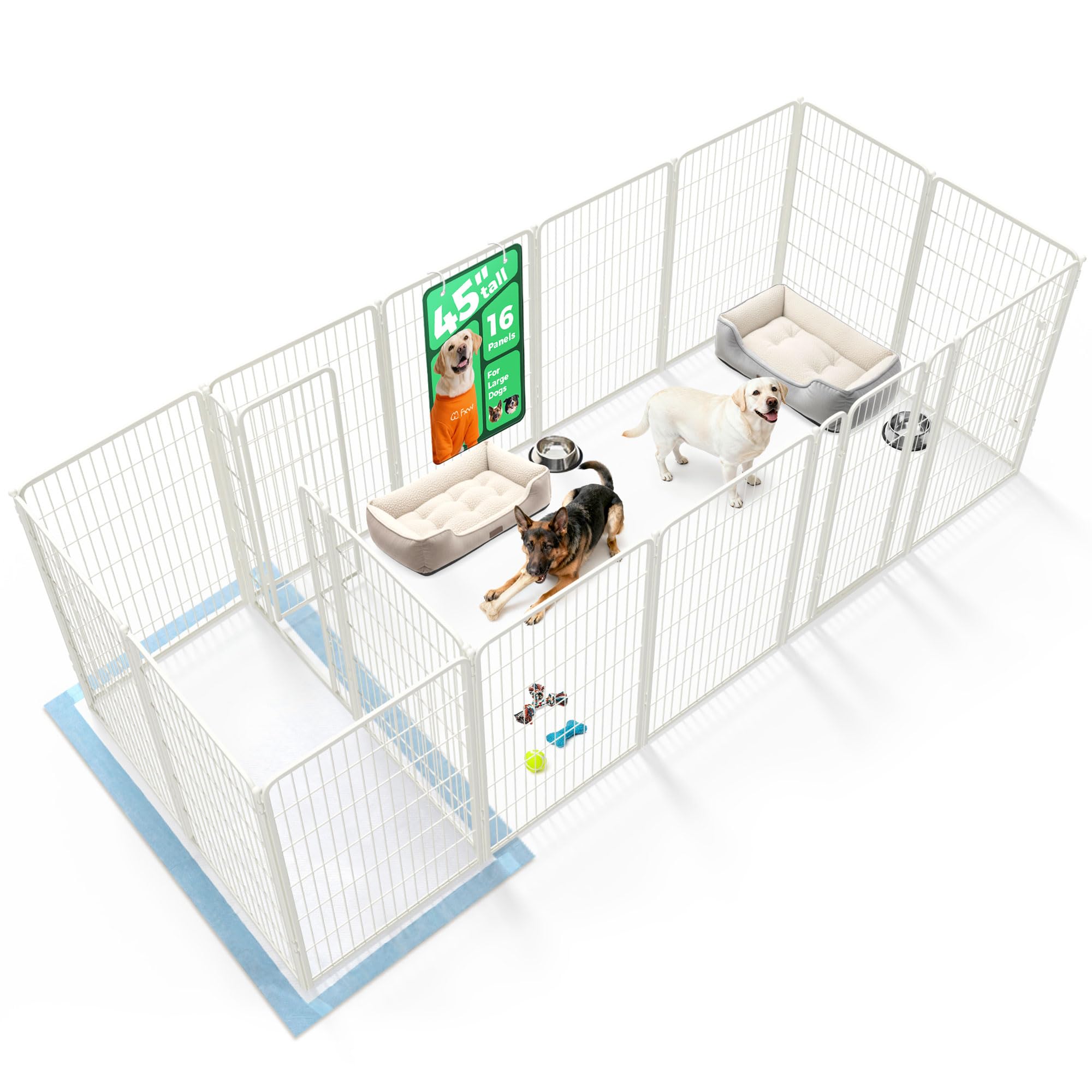 FXW Homeplus Indoor Dog Playpen with Divider Connectors, 45" H, 16 Panels