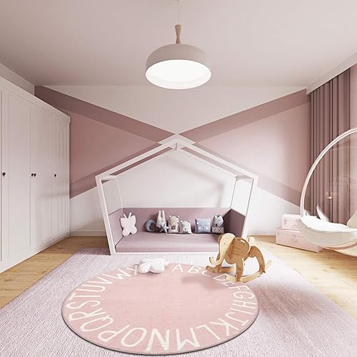 Miniatura 2 de Topotdor Alfombra redonda de juego para niños, del alfabeto, alfombra de área para guardería, alfombra de juego extra grande y suave para dormitorio