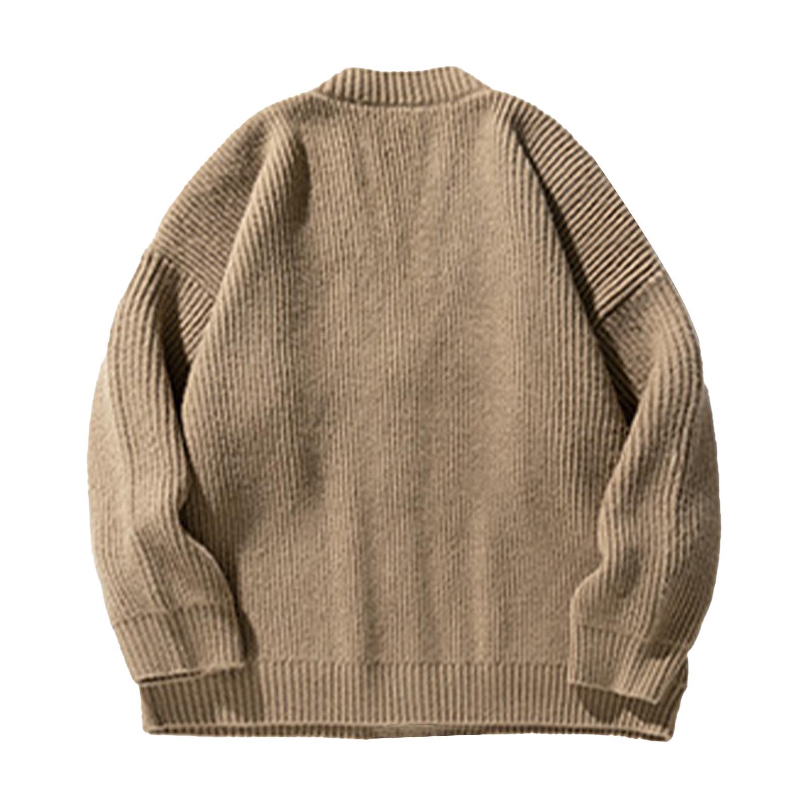 Genérico Cardigan Punto Botones Hombre, Chaqueta De Punto Hombre Manga Larga Cárdigan De Punto Trenzado Casual Cuello De Chal Abotonado con Bolsillos para Otoño E Invierno