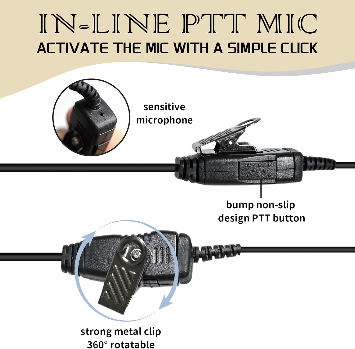 1 Wire C Shape Swivel Earpiece Ptt Headset Ear Piece Walkie Talkie Headphone Earphone Compatible with Motorola Two Way Radios sl 300 7550 7550e 3500e 7580e TLK 100 sl 1m 1k(OEM for pmln7189)