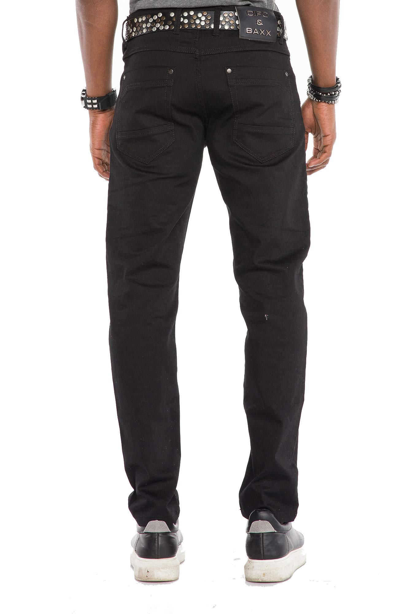 Cipo & Baxx Pantalones vaqueros de corte recto para hombre, con cremallera