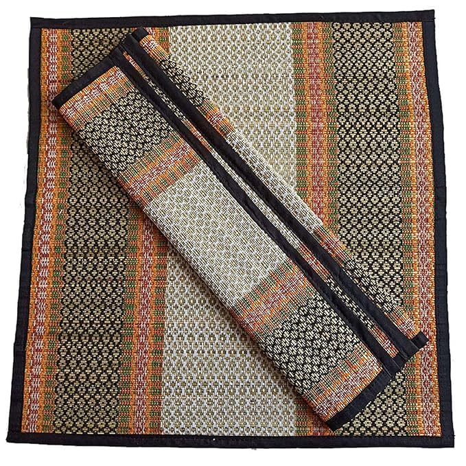 CRAFT OF INDIA Handmade 18 inch X 18 inch, Korai Pai Kusha Grass Pooja Aasan Sitting Floor Mats Black Set of 2 Pcs (B0CNM4QM41) Amazon Price History, Amazon Price Tracker