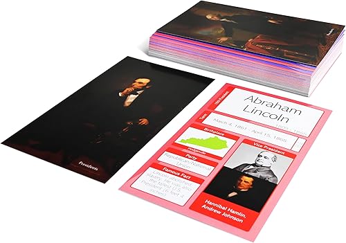 Miniatura 2 de Pat's Flash Cards Tarjetas flash de los presidentes de los Estados Unidos fabricadas en los Estados Unidos