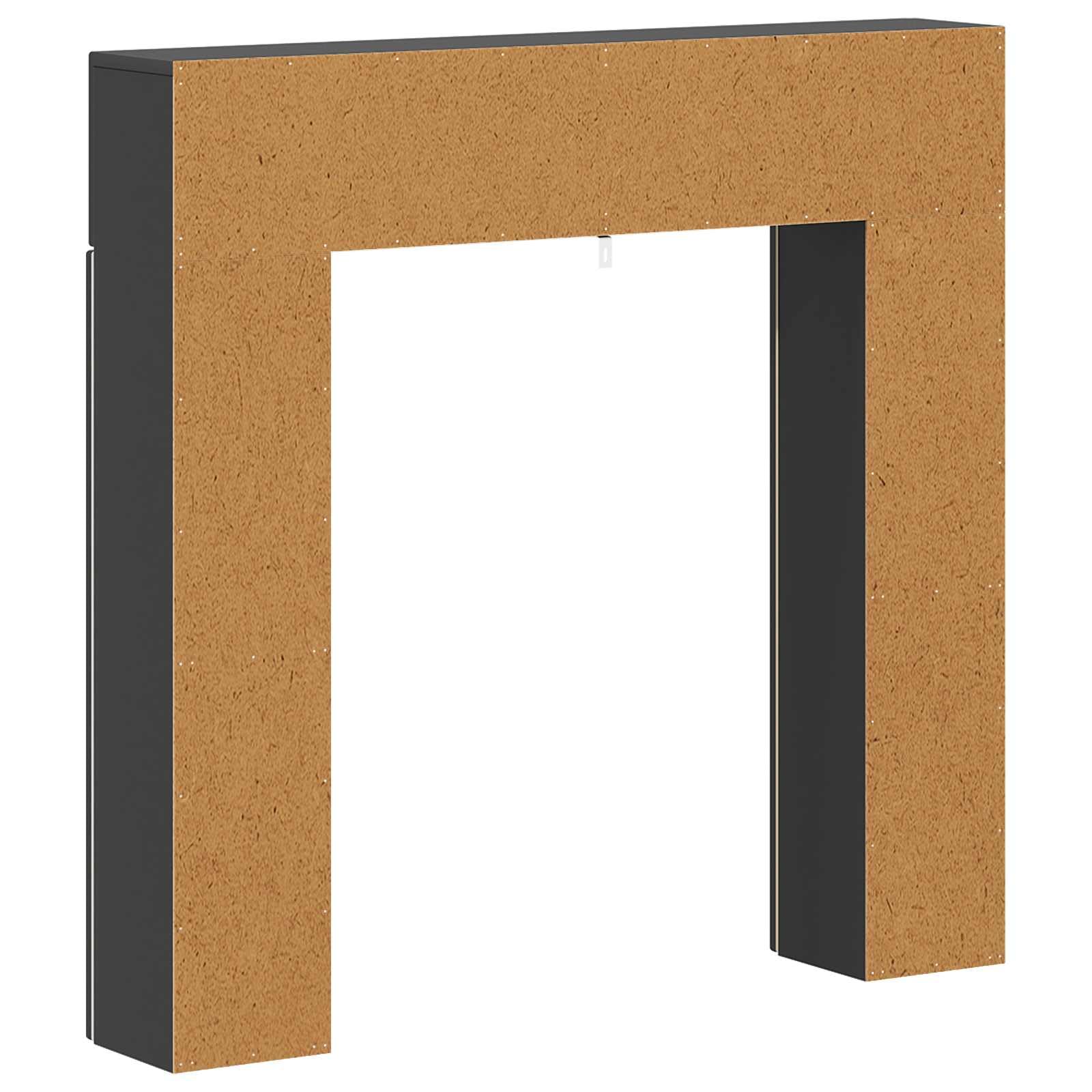 vidaXL Kaminumrandung Schwarz 102 x 18 x 100,5 cm Holzwerkstoff, Wohnzimmer, Schlafzimmer, Flur, U-förmiger, moderner Kaminrahmen, dekorativer, platzsparender Wohnaccessoire